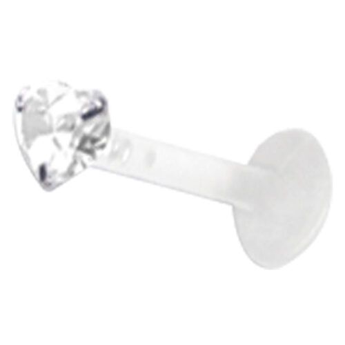 Crystal Heart Push-Fit Labret