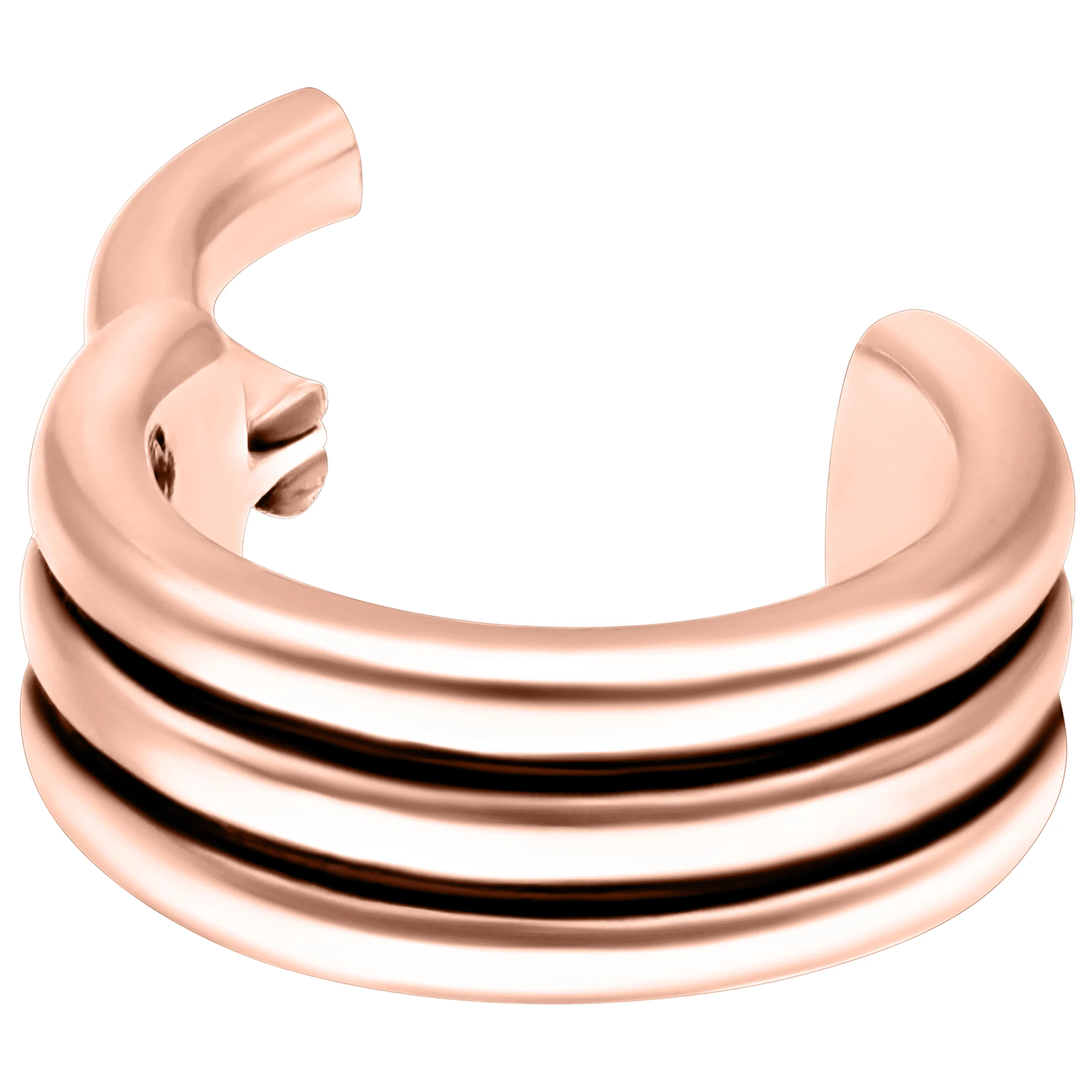 Triple Hinged Septum Clicker in Roségold auf weißem Hintergrund