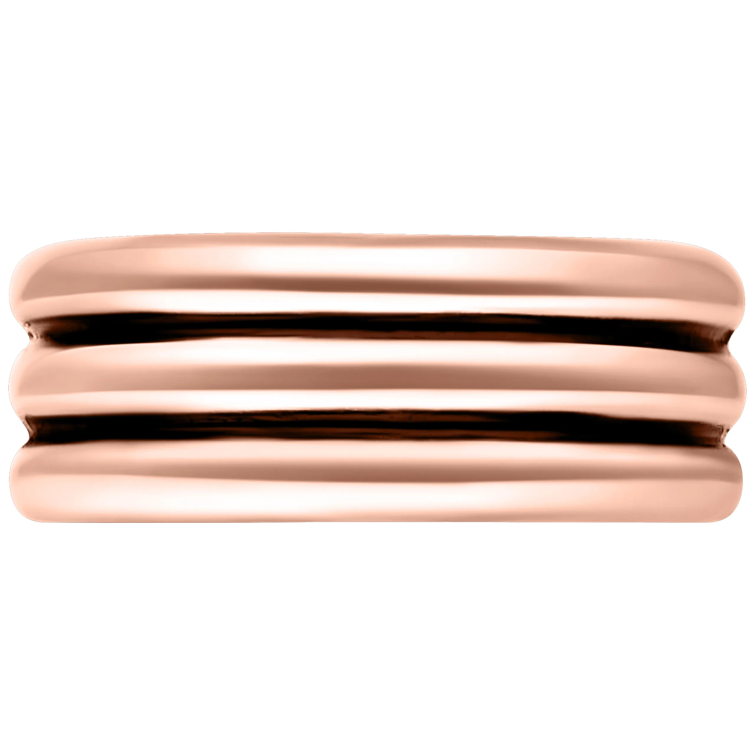 Roségoldener Triple Hinged Septum Clicker auf weißem Hintergrund