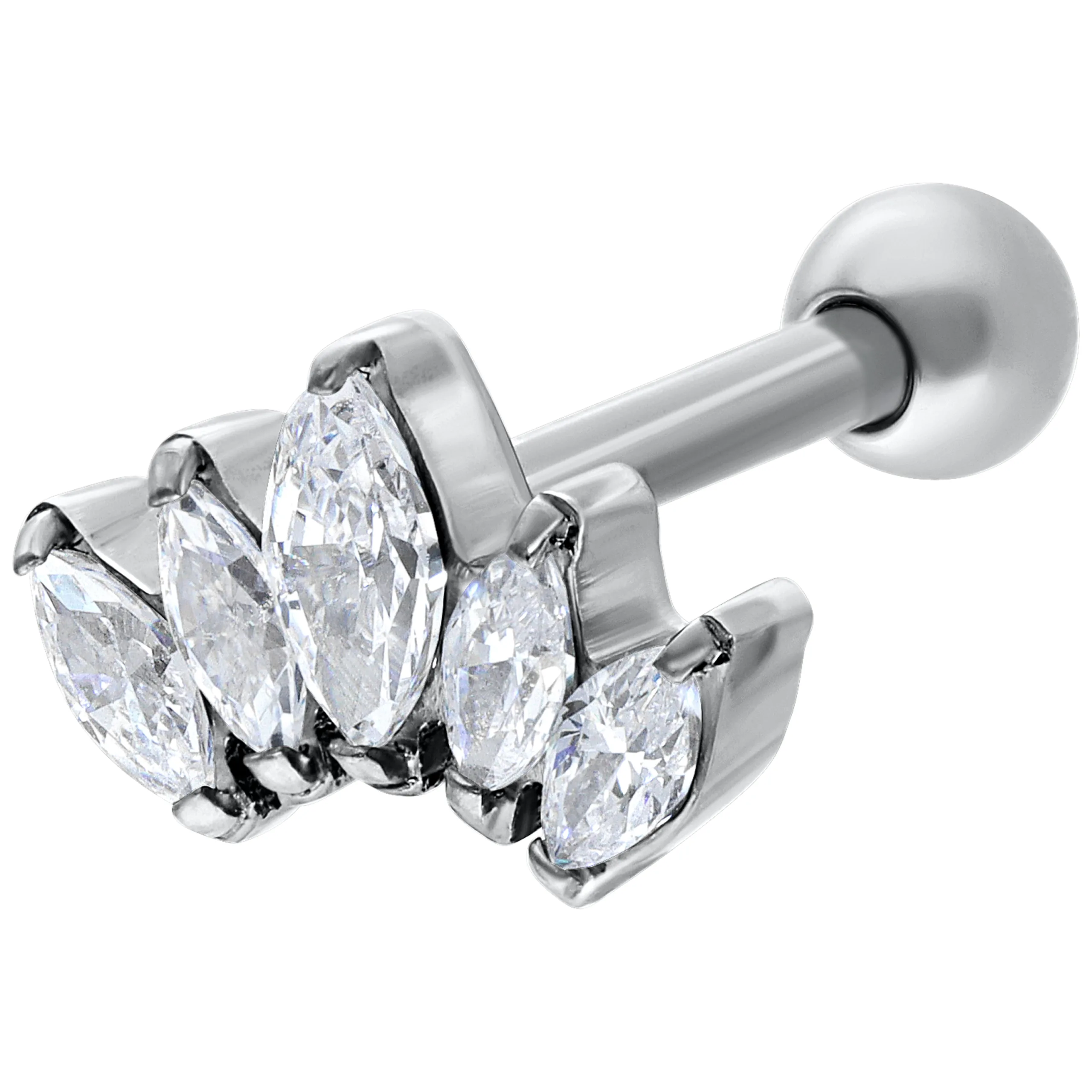 Crystal Lotus Flower Earbarbell Crystal Lotus Flower Earbarbell