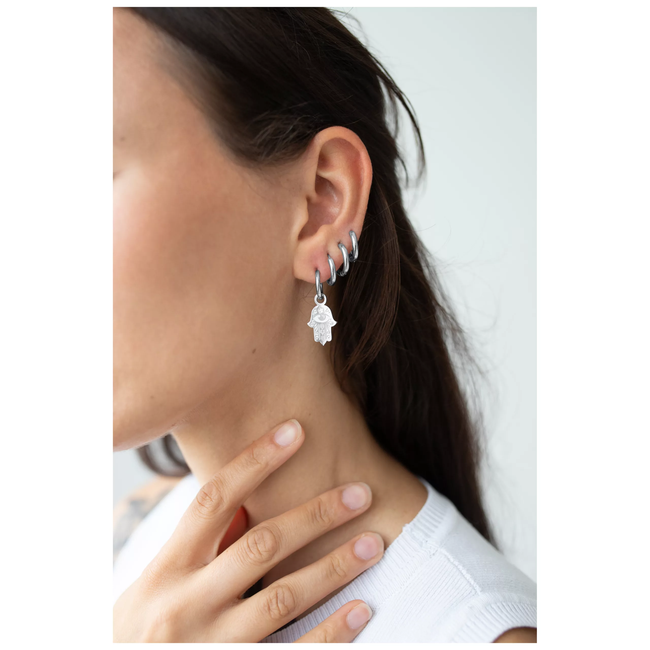 Little Hamsa Hand Hoops Little Hamsa Hand Hoops