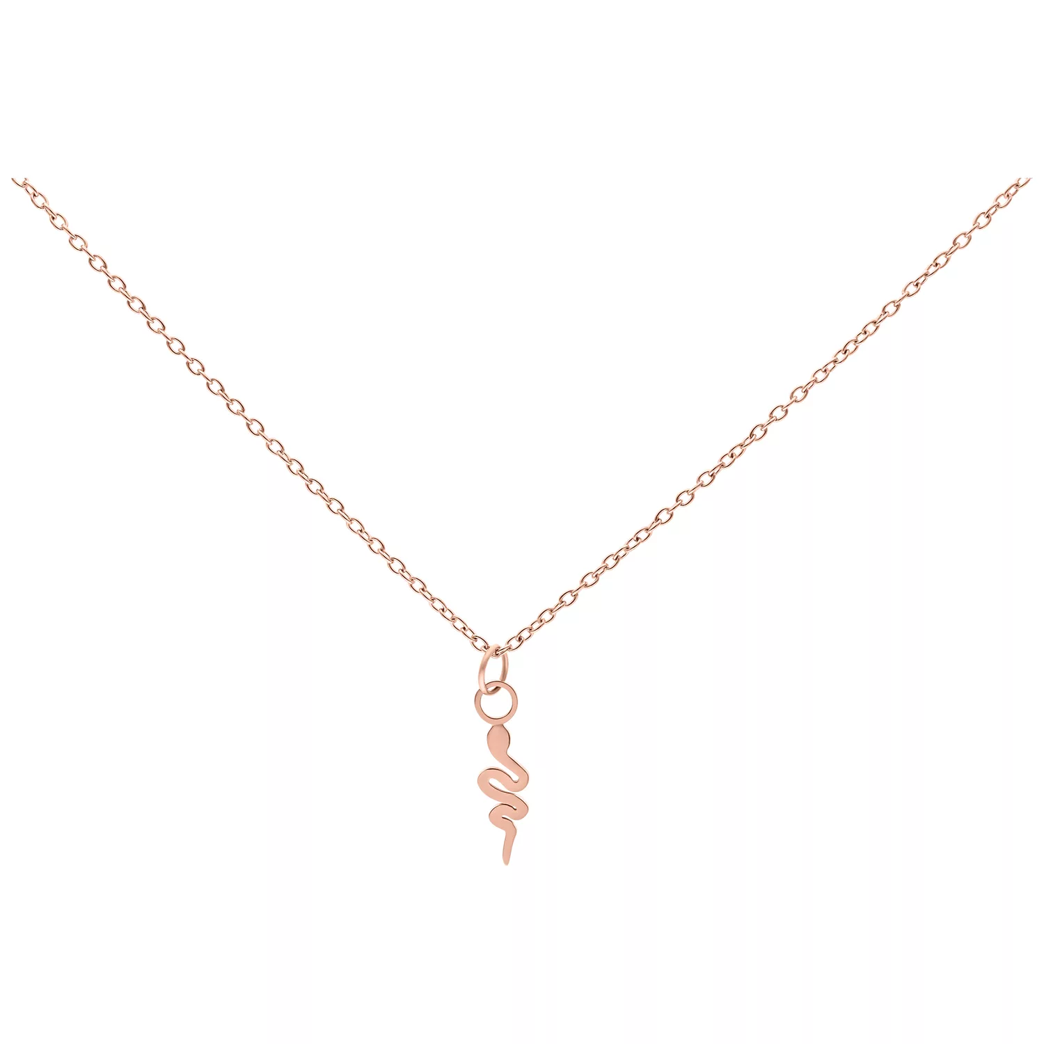Roségoldene Little Snake Kette aus Chirurgenstahl auf weißem Hintergrund