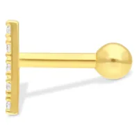 18k Earbarbell Line of Five Crystals