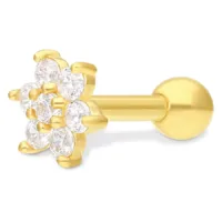 18k Earbarbell Crystal Flower