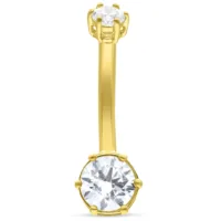 18k Small Crystal Double Jewelled Bananabell