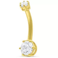 18k Small Crystal Double Jewelled Bananabell