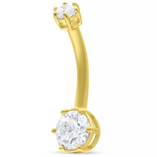 18k Small Crystal Double Jewelled Bananabell
