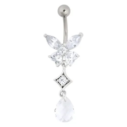 Jewelled Butterfly With Dangle