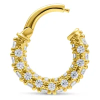 18k Hinged Row of Crystals Ring