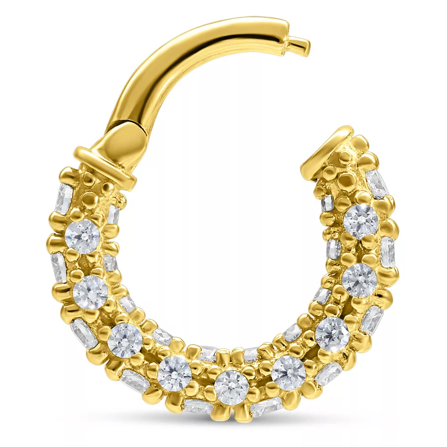 18k Hinged Row of Crystals Ring