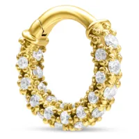 18k Hinged Row of Crystals Ring
