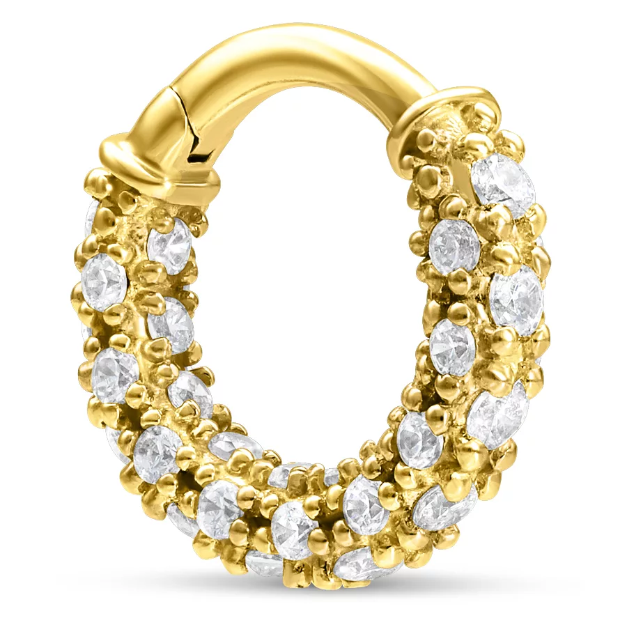 18k Hinged Row of Crystals Ring