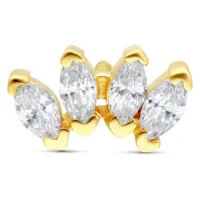 Four Crystal Fan Attachment 14k