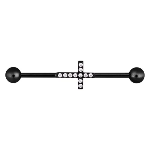 Crystal Cross Industrial Barbell