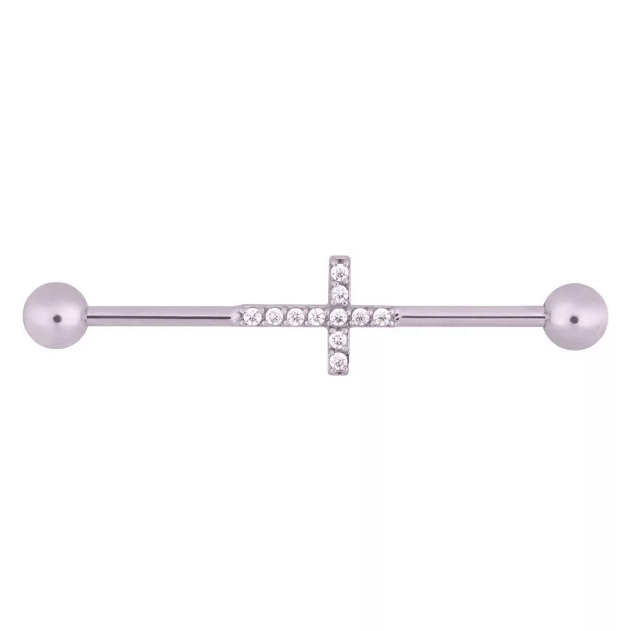 Crystal Cross Industrial Barbell