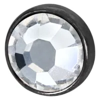 Schwarzer Titan Aufsatz mit klaren Kristall auf weißem Hintergrund