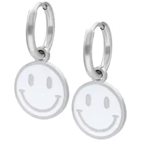 Little White Smiley Hoops