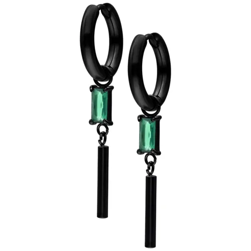 Little Square Crystal Hoops