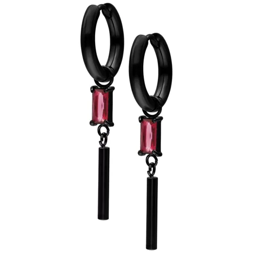 Little Square Crystal Hoops