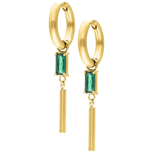 Little Square Crystal Hoops