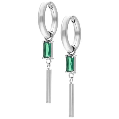 Little Square Crystal Hoops