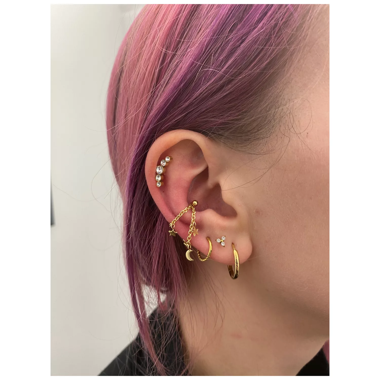 Moon & Stars Piercing Connection Chain Moon & Stars Piercing Connection Chain