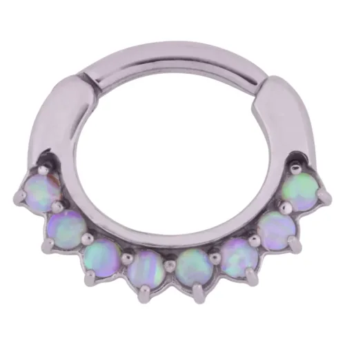 Opal Prong Hinged Ring con Opale