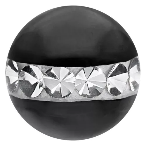 Schwarzer Piercing-Aufsatz aus Chirurgenstahl mit klaren Kristallen