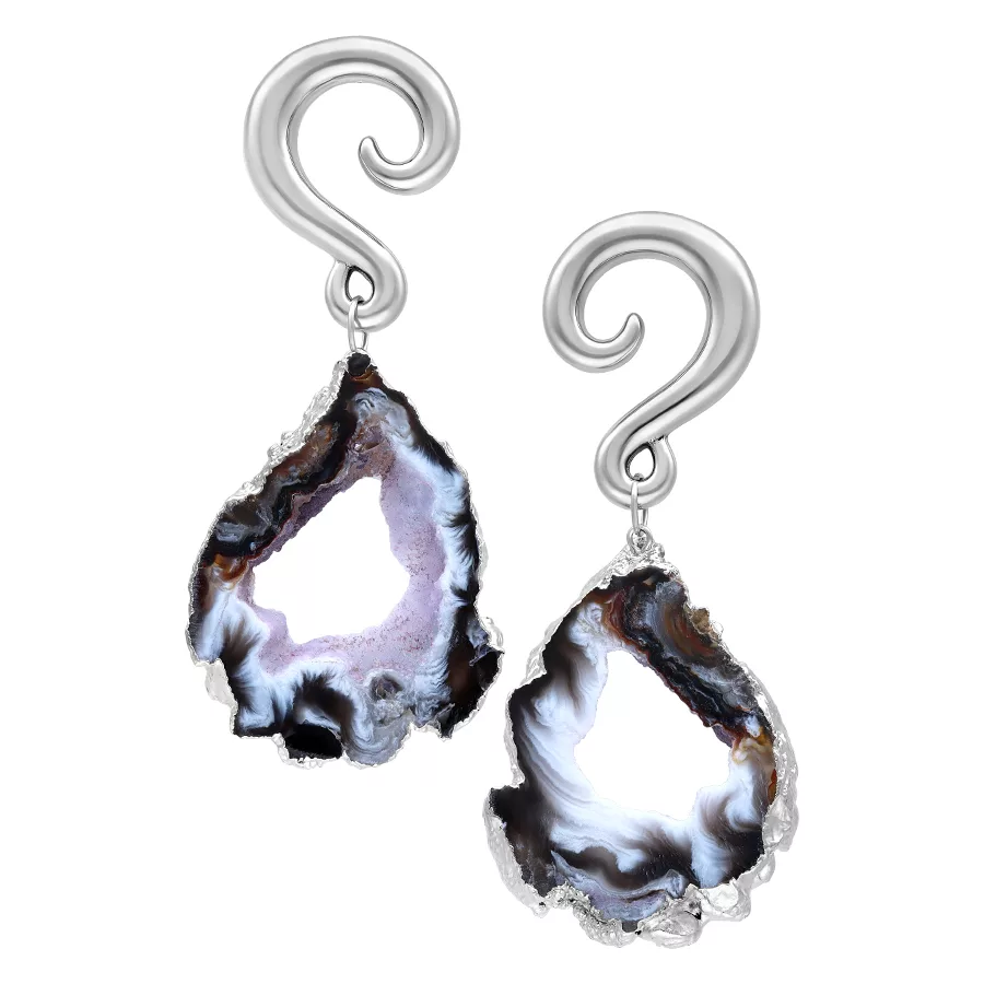 Indian Agate Stone Dangle Ear Weights