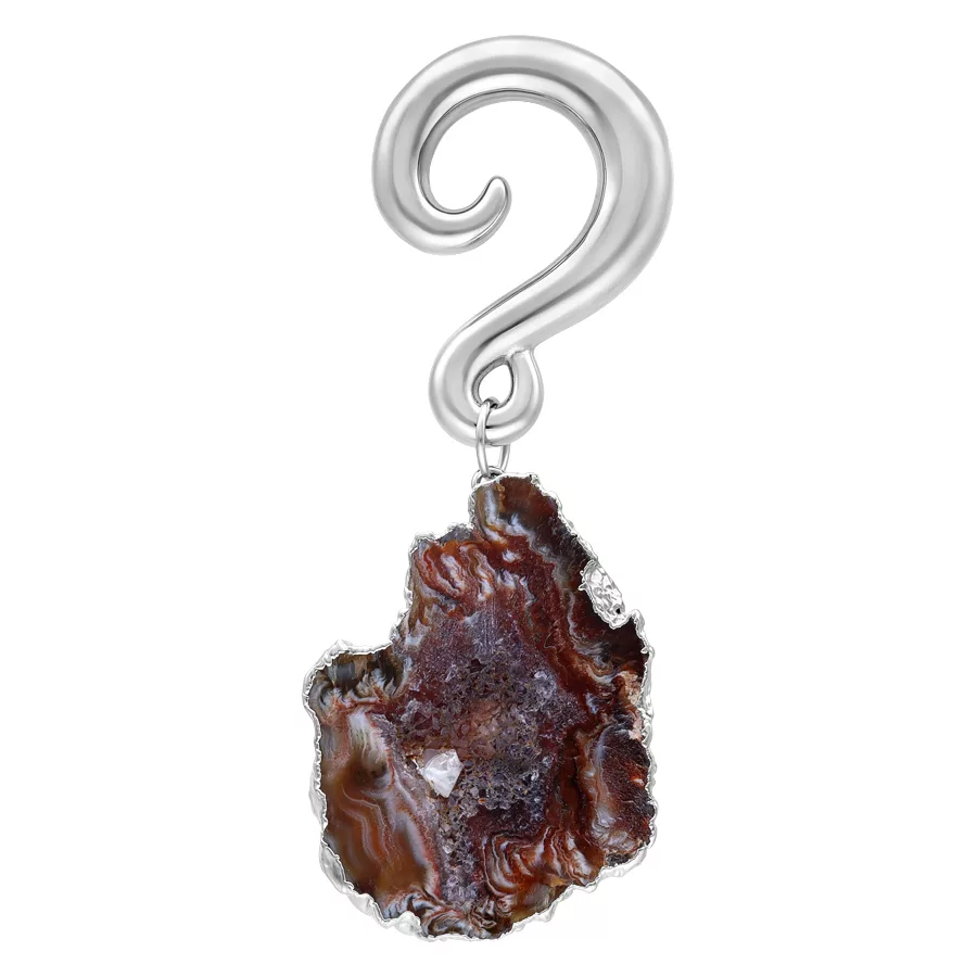 Indian Agate Stone Dangle Ear Weights