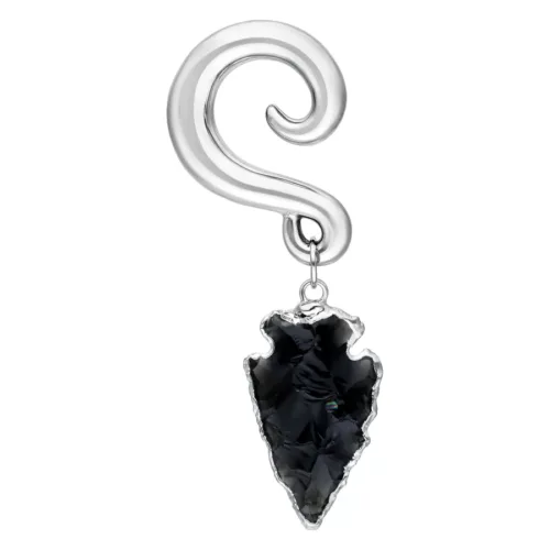 Obsidian Stone Dangle Ear Weights