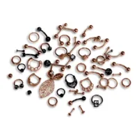 Rose & Black Piercing Set