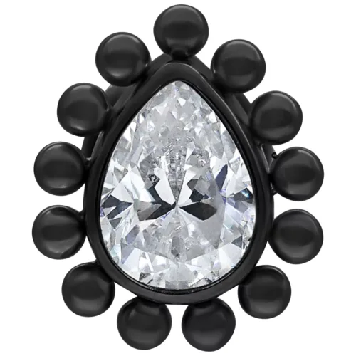 Crystal Teardrop Push-Fit Labret