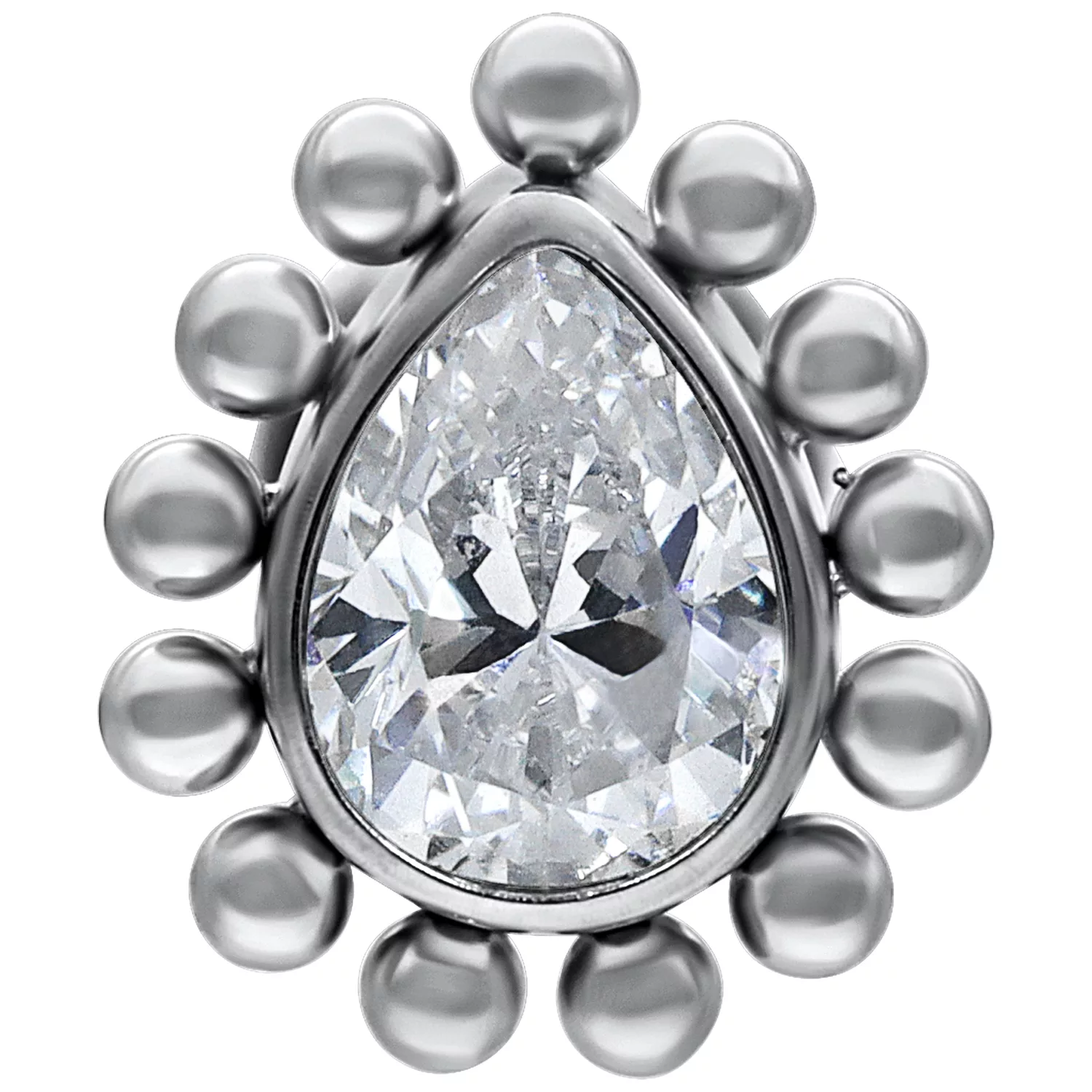 Crystal Teardrop Push-Fit Labret Crystal Teardrop Push-Fit Labret