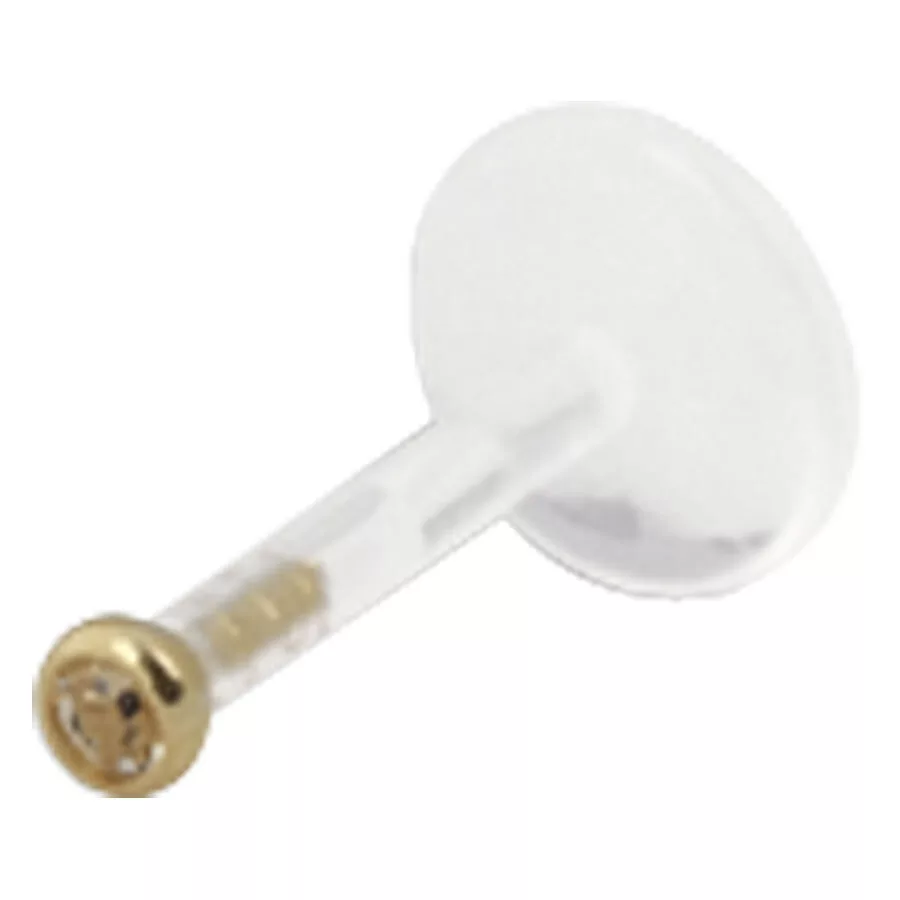 BioPlast Steck Labret Gold Crystal