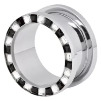 Steel Basicline® Flat Square Cyrstal Tunnel Clear & Black