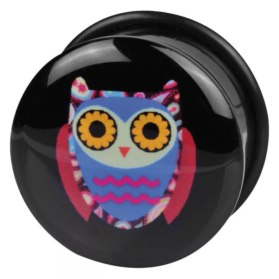 Single Flared Logo Acryl Plug Eule