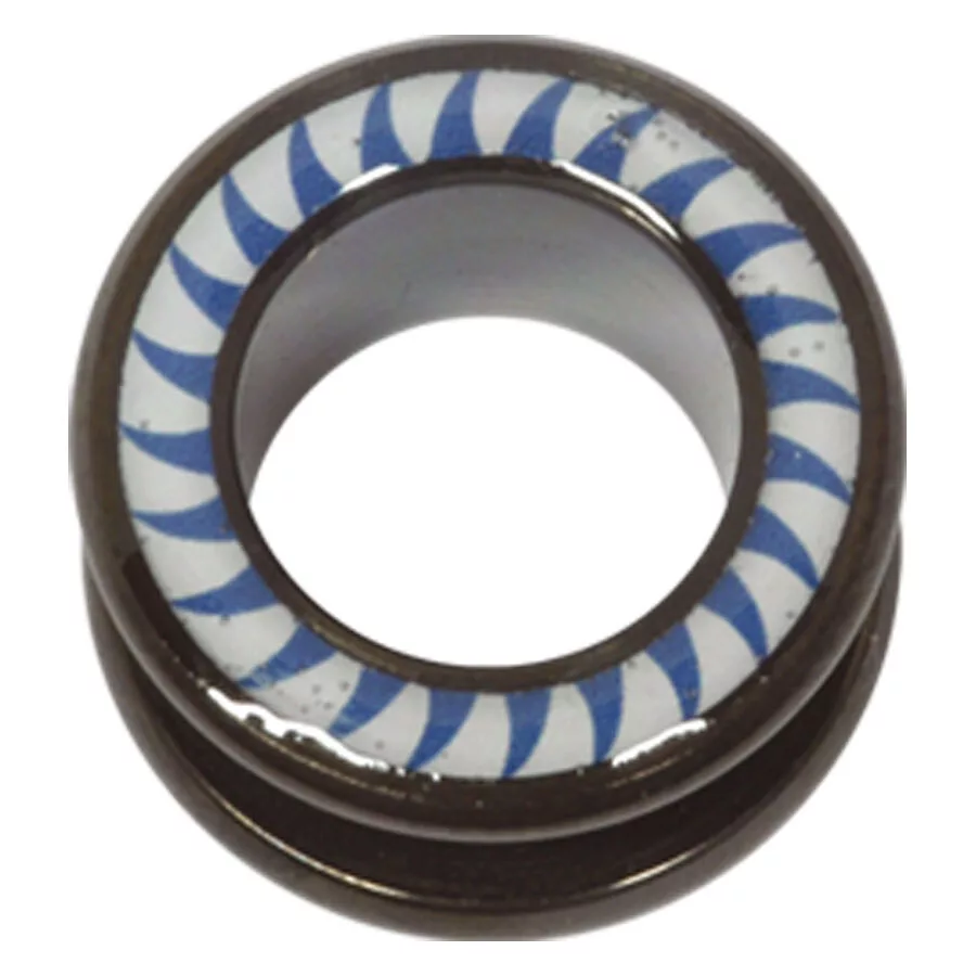 Steel Blackline® Halo Flesh Tunnel Shark Tooth Blue White