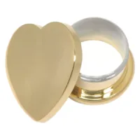 Steel Basicline® Screw Front Fleshtunnel Gold Heart