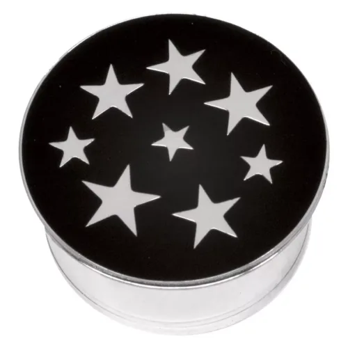 Steel Basicline® Single Flared Impression Plug "Stars on Black"