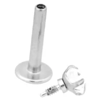 Steel Basicline® Internally Threaded Jewelled Labret Square Stone