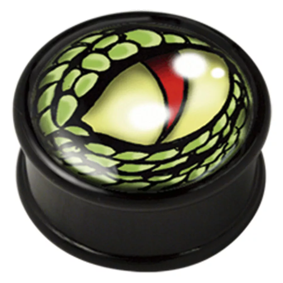 PMMA Ikon Earplug 36 Green Lizard Eye