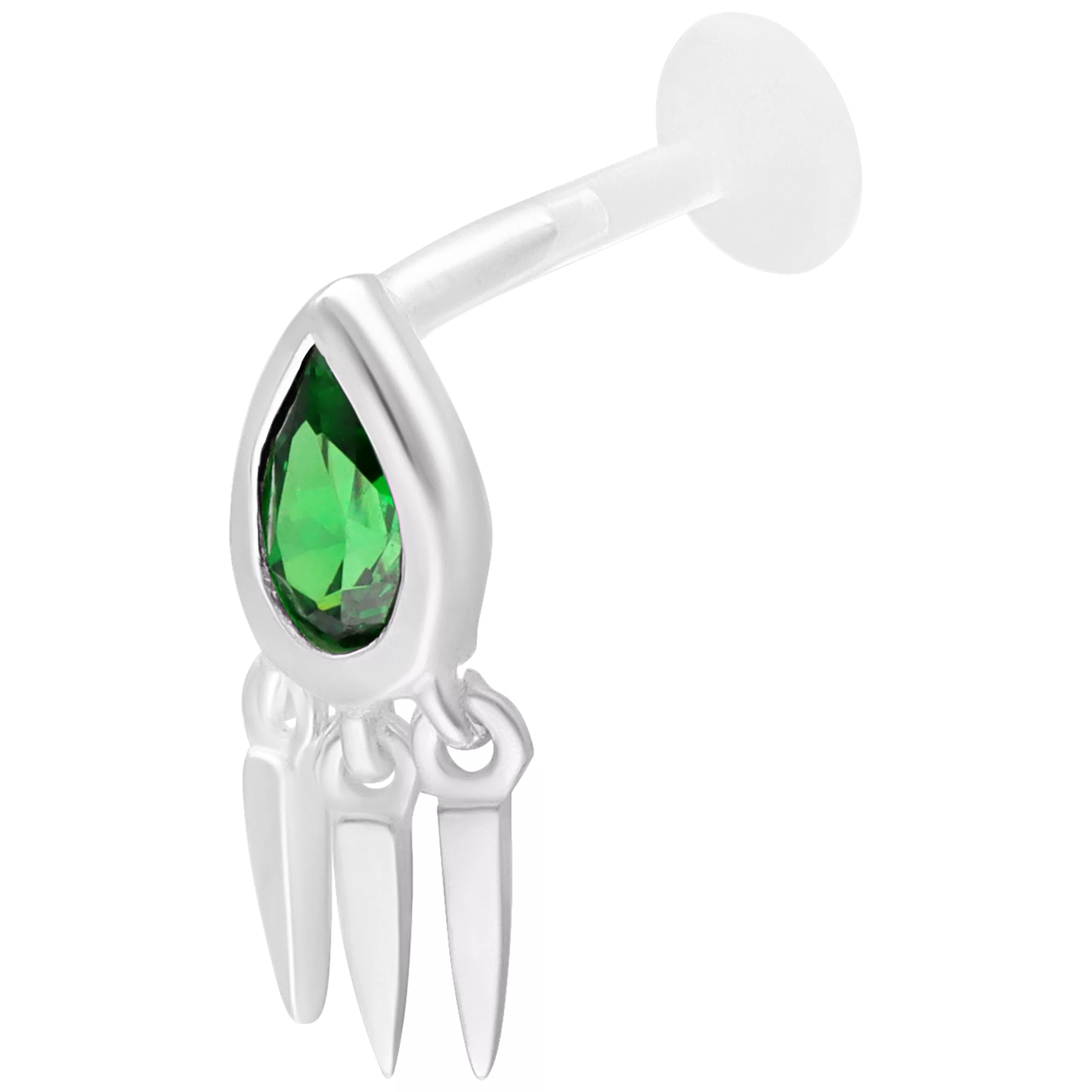 Green Emerald Push Fit Labret Green Emerald Push Fit Labret