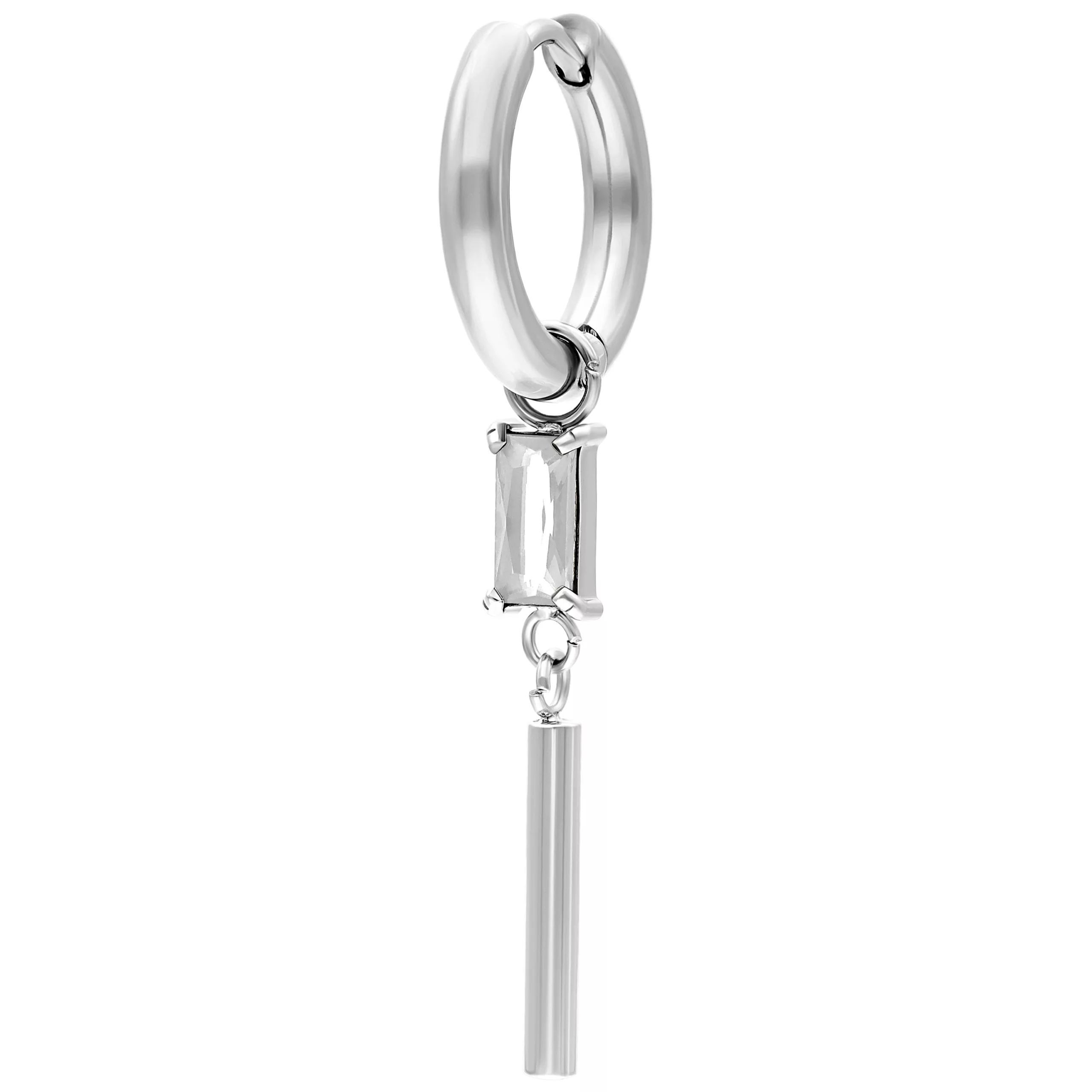 Little Square Crystal Hoops Little Square Crystal Hoops