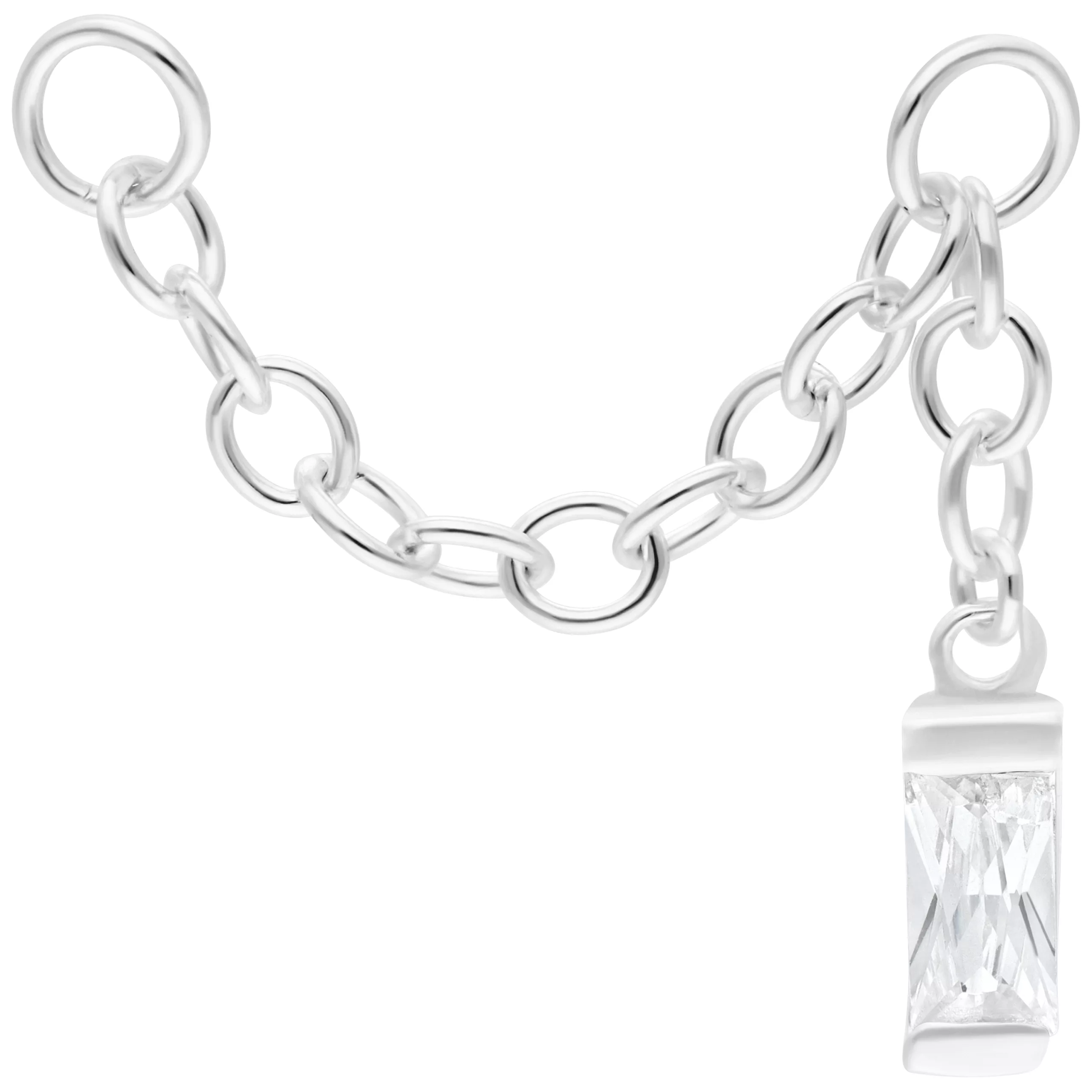 Hanging Baguette Crystal Piercing Connection Chain Hanging Baguette Crystal Piercing Connection Chain