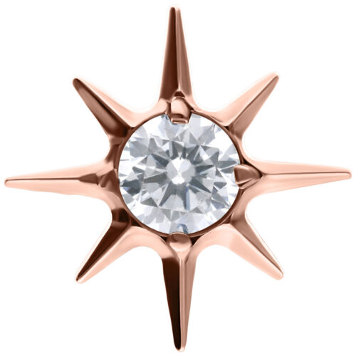 Push Fit Crystal Star Attachment - Rosegold