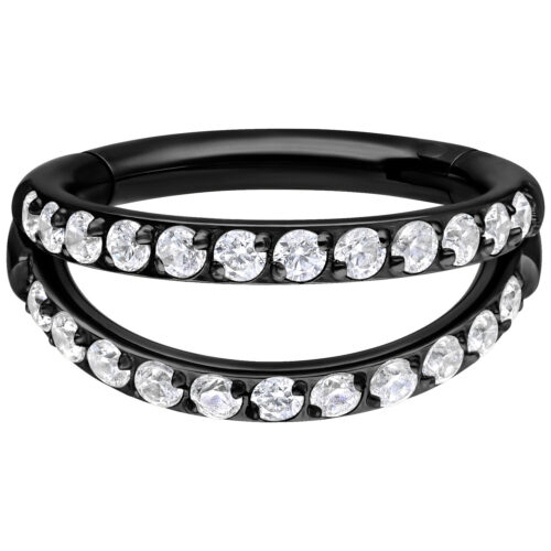 Double Row Crystal Clicker - Black Metal
