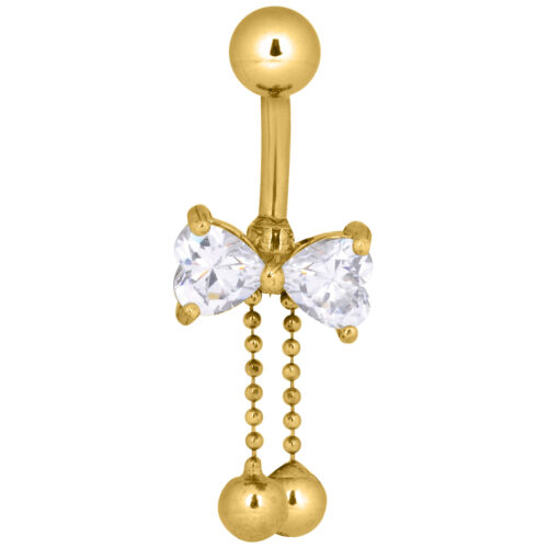 Jewelled Bow Tie Belly Bar