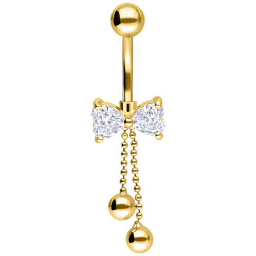 Jewelled Bow Tie Belly Bar
