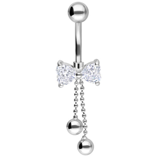 Jewelled Bow Tie Belly Bar